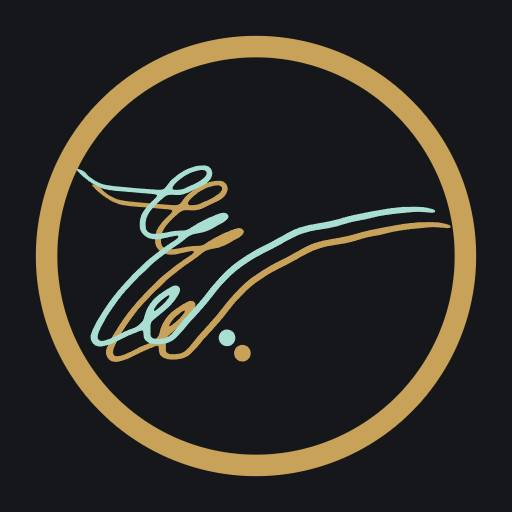 The VSNARY mark: a signature in mint and gold inside a gold ring